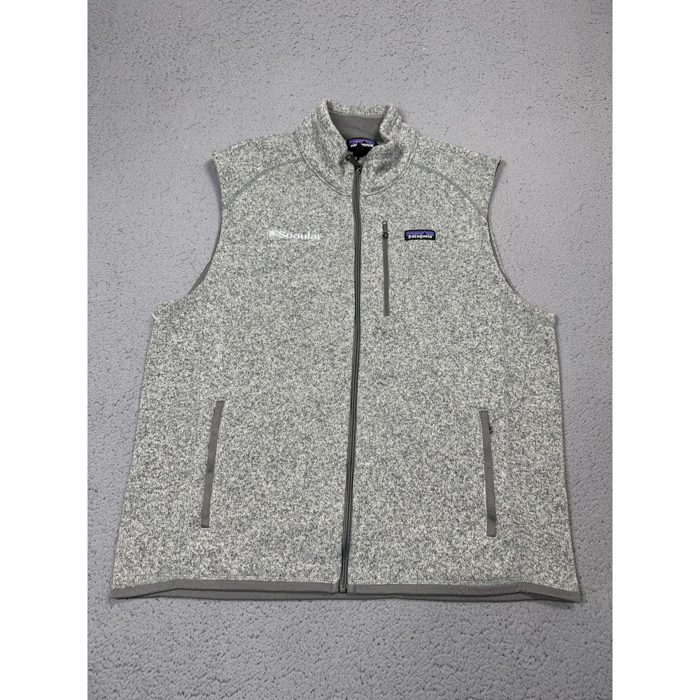 Patagonia Better Sweater Vest Mens XL Gray Fleece Full Zip Scoular Logo Outdoor